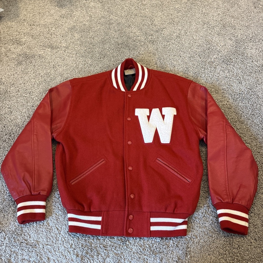 Vintage Balfour Varsity Wool Jacket Small S Bomber Letterman Wisconsin Badgers